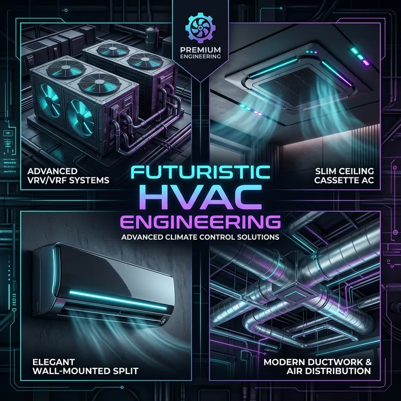 Futuristic HVAC and industrial cooling visualization